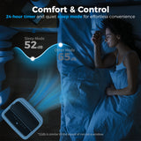 HOMCOM Portable Air Conditioner 14000 BTU, 4-in-1 Air Conditioning Unit, Dehumidifier, Cooling, Fan, Sleep Mode with 2 Speeds, Remote, LED Display, 24H Timer, Window Kit, Child Lock, 40m2, Cream