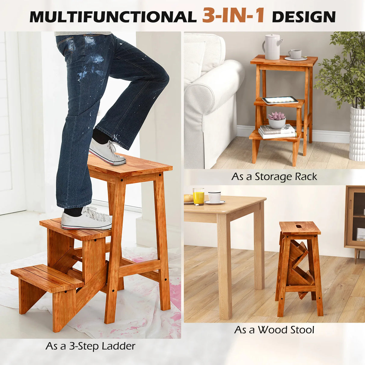 hebin 24" STEP STOOL,Product size :41*56*61CM,Carton size:70*38.5*18CM,GW:8KGS,NW:6KGS,The Max load bearin