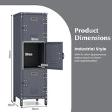 3-Tier Metal Organizer Storage Locker with Lockable Doors and Name Tags