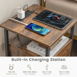 1/2 Pieces 3-Tier Nightstand with Charging Station and Drawer-1 Piece