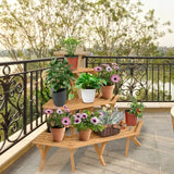 3 Tiers Wooden Corner Plant Ladder Pot Holder Rack