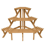 3 Tiers Wooden Corner Plant Ladder Pot Holder Rack