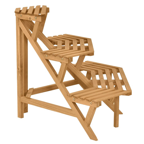 3 Tiers Wooden Corner Plant Ladder Pot Holder Rack