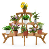 3 Tiers Wooden Corner Plant Ladder Pot Holder Rack