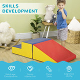 HOMCOM 2-Piece Soft Playset for Toddlers, Climbing, Crawling, For ages 12-36 Months, Red