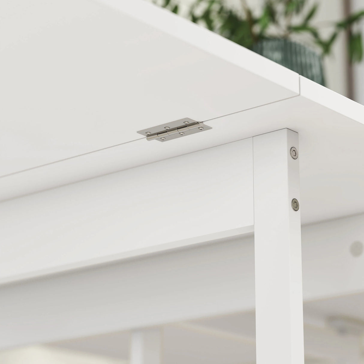 HOMCOM Four-Person Drop Leaf Table - White