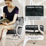 Outsunny 3 Seater Bench Pad, Garden Chair Cushion with Back and Ties for Indoor and Outdoor Use, 98 x 150 cm, Black