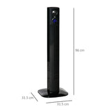 HOMCOM 38" Freestanding Tower Fan Cooling with Aroma Function, Oscillating, 12h Timer, LED Sensor Panel, Remote Controller, 3 Modes, for Bedroom, Black