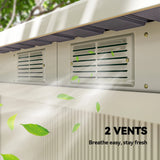 Outsunny Corrugated Garden Shed 9 x 4 Ventilated Lockable Tool Shed for Outdoor Equipment, Light Grey