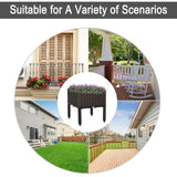 Outsunny 26L Garden Raised Bed Elevated Patio Flower Plant Planter Box PP Vegetables Planting Container, Brown