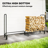 Outsunny Firewood Rack with Waterproof Cover, Heavy Duty Metal Log Store Indoors, Log Storage Holder for Outdoor Indoor Fireplace, 200 x 36 x 99 cm, Dark Green