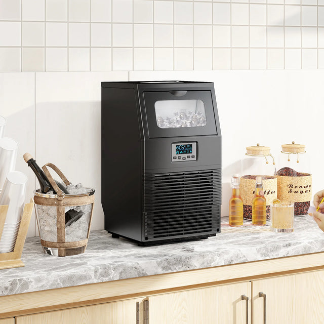 HOMCOM Commercial Ice Maker with 4kg Ice Storage - Black