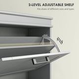 HOMCOM Three-Drawer Minimalistic Shoe Cabinet - Grey