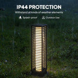 Outsunny Garden Rattan Lamp, 68 cm Solar Rattan Floor Lamp, Solar Garden Light with Auto On/Off LEDs, IP44 Waterproof, Black