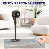 HOMCOM Pedestal Air Circulation Fan with Oscillating, Light Off, Black