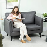 HOMCOM Two-Seater Leathaire Sofa - Grey