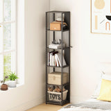 HOMCOM 5-Tier Bookshelf with Steel Frame - Grey