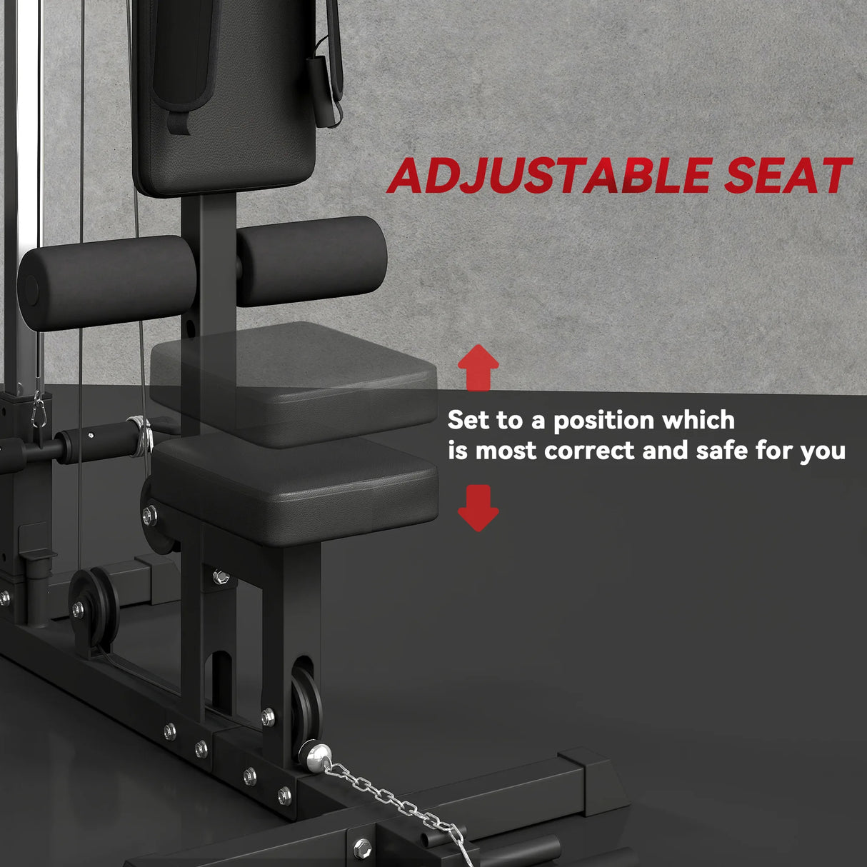 SPORTNOW Pull Up Station, Power Cage with Adjustable Seat, for Home Gym - Black