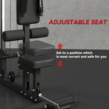 SPORTNOW Pull Up Station, Power Cage with Adjustable Seat, for Home Gym - Black