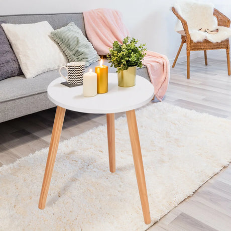Multifunctional Round Side End Table with Modern Design for Living Room/Bedroom/Office