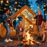 4-6 People Waterproof Inflatable Camping Tent with Pump-Beige