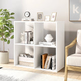 4-Cube Bookcase Home 2-tier Bookshelf with Anti-toppling Kit-White