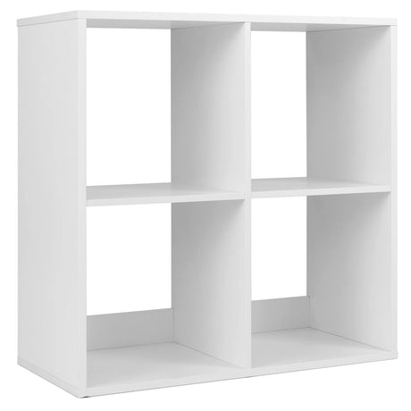 4-Cube Bookcase Home 2-tier Bookshelf with Anti-toppling Kit-White
