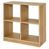 4-Cube Bookcase Storage Organizer with 2 Anti-Tipping Kits for Office-Natural