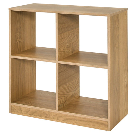 4-Cube Bookcase Storage Organizer with 2 Anti-Tipping Kits for Office-Natural