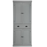 Cupboard Freestanding Kitchen Cabinet w/ Adjustable Shelves-Gray