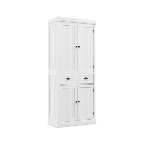 Cupboard Freestanding Kitchen Cabinet w/ Adjustable Shelves-White
