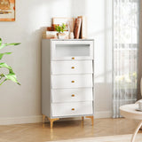 3/4 Drawer Dresser Cabinet with Flip Up Fluted Glass Door-4 Drawers