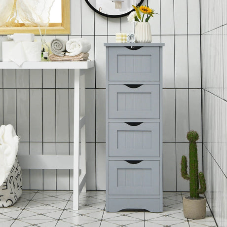 Freestanding Floor Cabinet with 4 Drawer for Home/Living Room/Bathroom