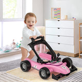 4-in-1 Baby Push Walker with Adjustable Height and Speed-Cream Pink