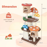 4-In-1 Cat Tree with 2 Condos and Platforms for Indoors-Multicolor