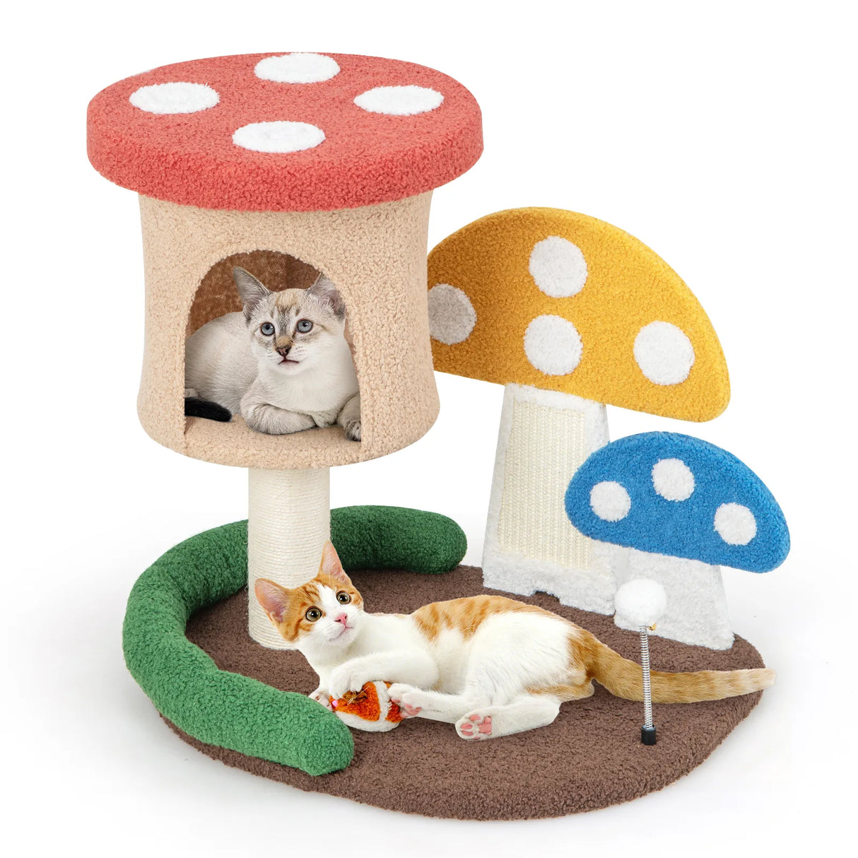 4-In-1 Cat Tree with Condo and Platform-Multicolor