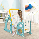 Kids Art Easel with Chair and 3-Level Adjustable Whiteboard-Multicolor
