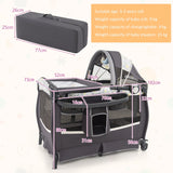 4 in 1 Portable Baby Nursery Center with Bassinet-Grey