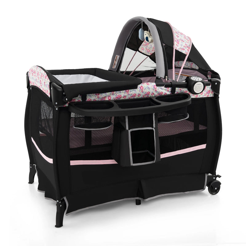 4 in 1 Portable Baby Nursery Center with Bassinet-Pink