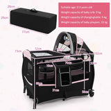 4 in 1 Portable Baby Nursery Center with Bassinet-Pink