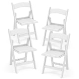 4 Pack Resin Folding Chairs with Padded Seat-White