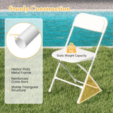 4 Pack Metal Folding Chairs with Plastic Seat and Back-White