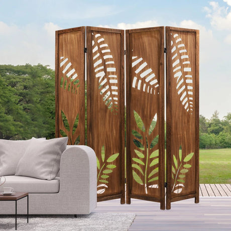 4/6 Panel 170cm Folding Room Divider with Double Action Metal Hinges-4-Panel
