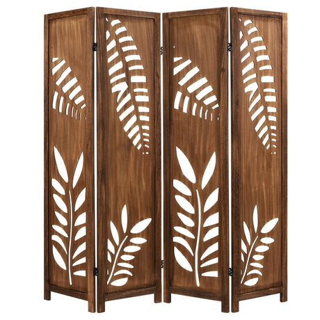 4/6 Panel 170cm Folding Room Divider with Double Action Metal Hinges-4-Panel