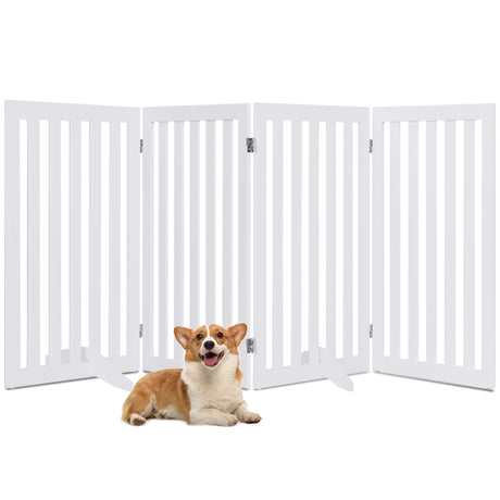 Barrier dogs 89cm high 4 panels safety gate wood folding white
