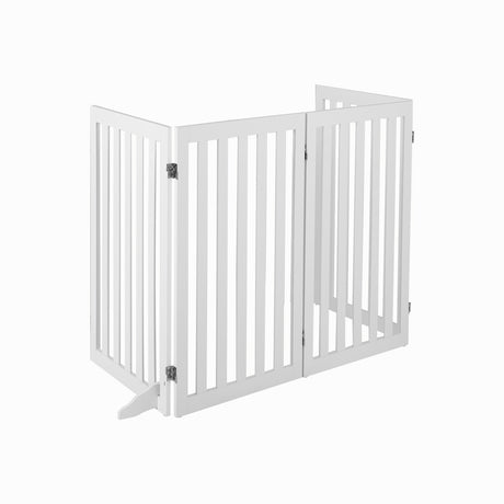 Barrier dogs 89cm high 4 panels safety gate wood folding white