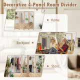 4-Panel Gridwall Display Stand for Home Office-Natural
