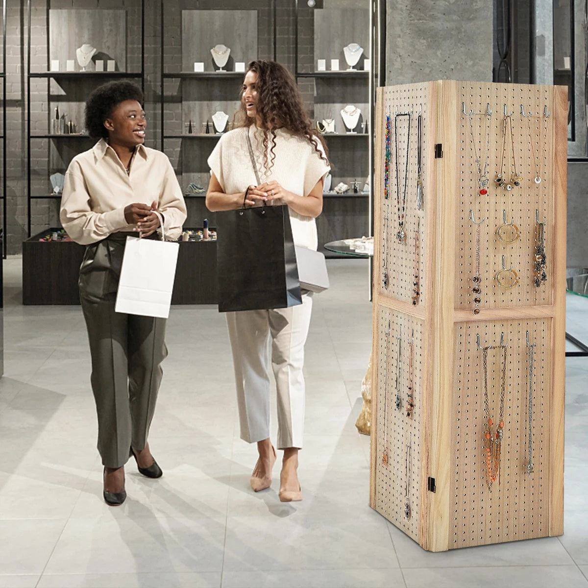 152 cm Tall Folding 4-Panel Pegboard Display