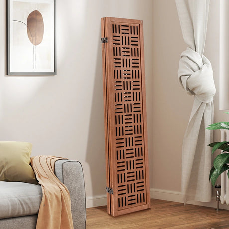 4/6 Panel Room Divider with Double Action Metal Hinges-4-Panel