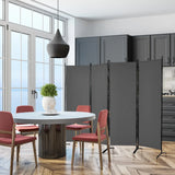 4 Panel 173cm Tall Room Divider Portable Steel Frame Screen Grey